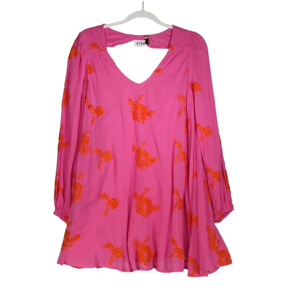 Free People | Dresses | Free People Dress Women Xs Pink Orange Embroidered Gauzy Cut Out Boho Peasant | Poshmark Free People | Dresses | Free People Dress Women Xs Pink Orange Embroidered Gauzy Cut Out Boho Peasant | Poshmark